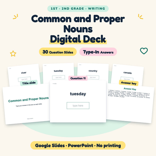 30 Question Common and Proper Nouns Digital Deck — cover