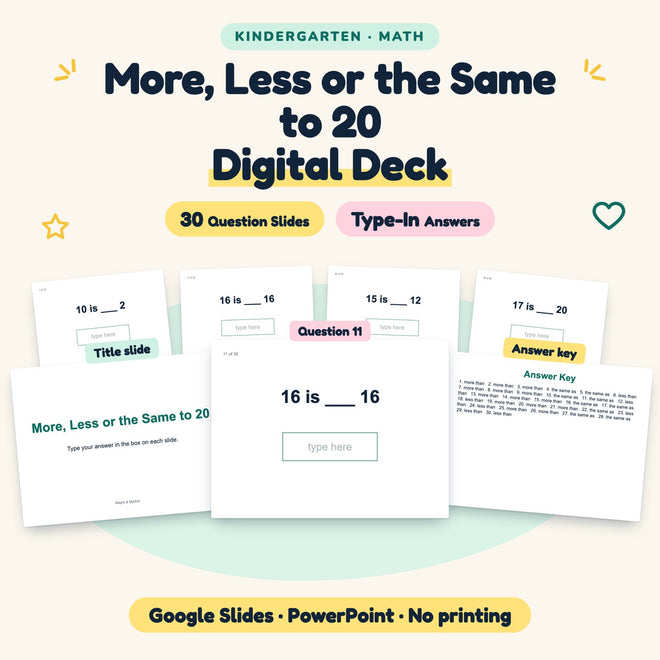 30 Question More, Less or the Same to 20 Digital Deck — cover