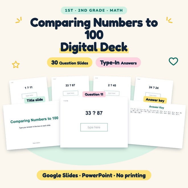 Comparing Numbers to 100 Digital Activity | 1st–2nd Grade — cover