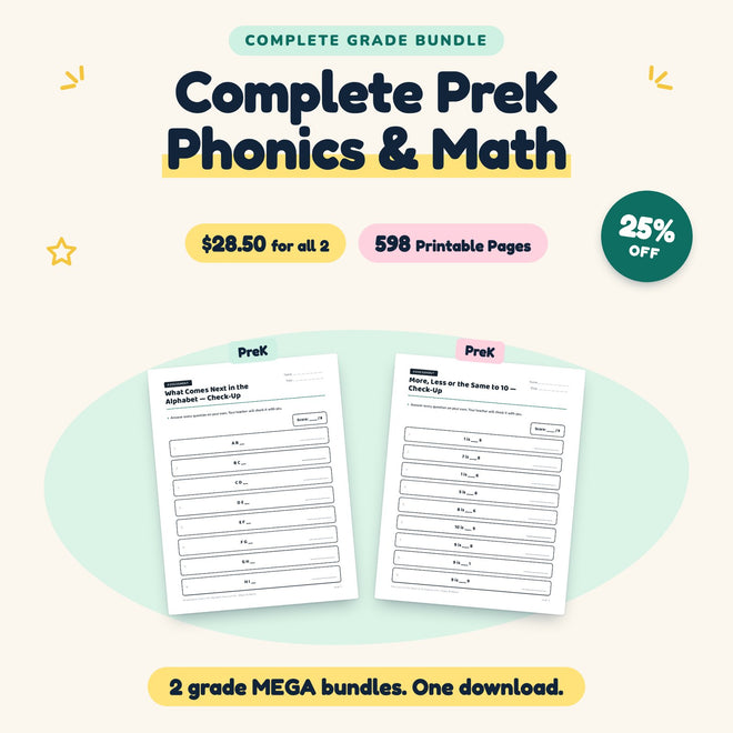 Complete PreK Bundle | Phonics & Math MEGAs — cover