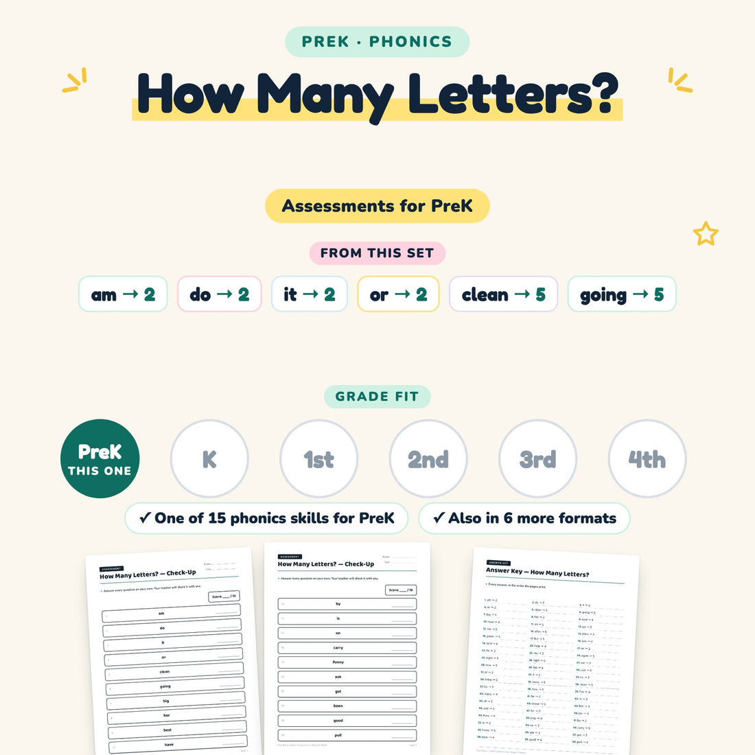 How Many Letters?: skill and grade fit