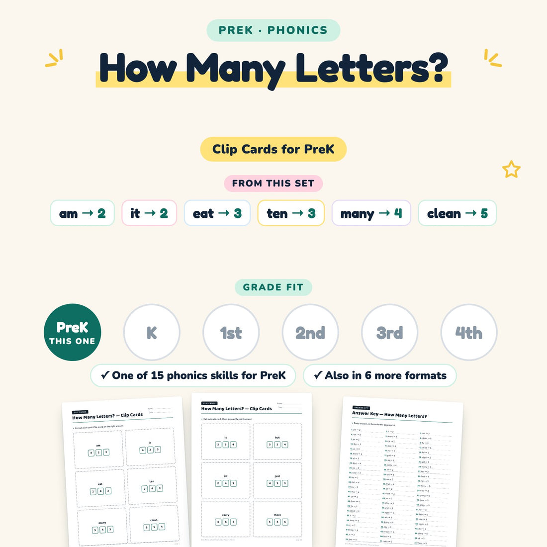 How Many Letters?: skill and grade fit