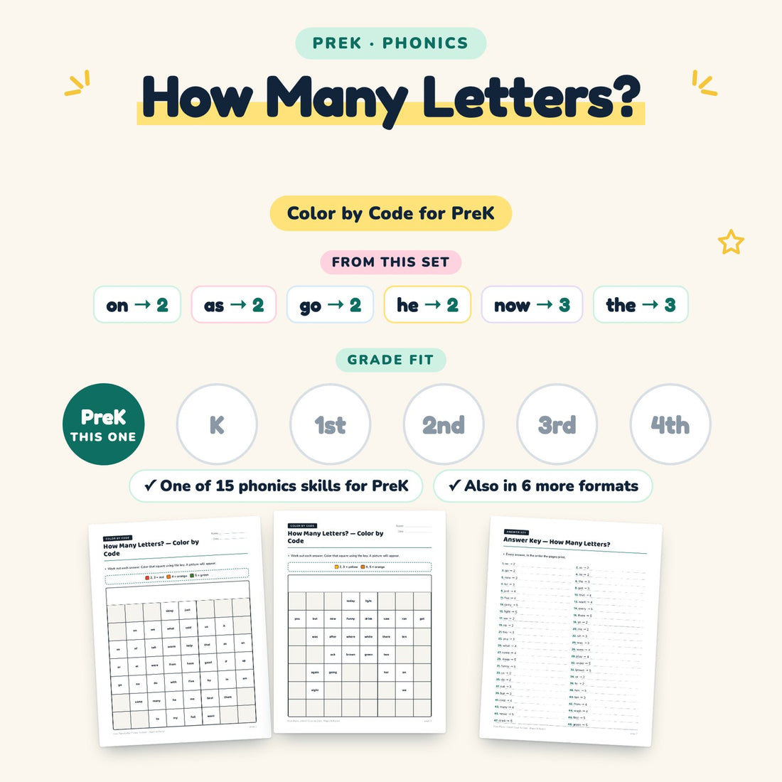 How Many Letters?: skill and grade fit