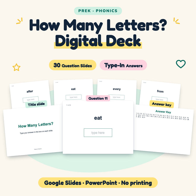 30 Question How Many Letters? Digital Deck — cover