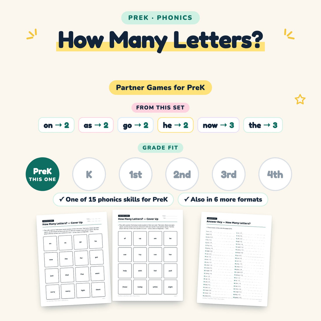 How Many Letters?: skill and grade fit