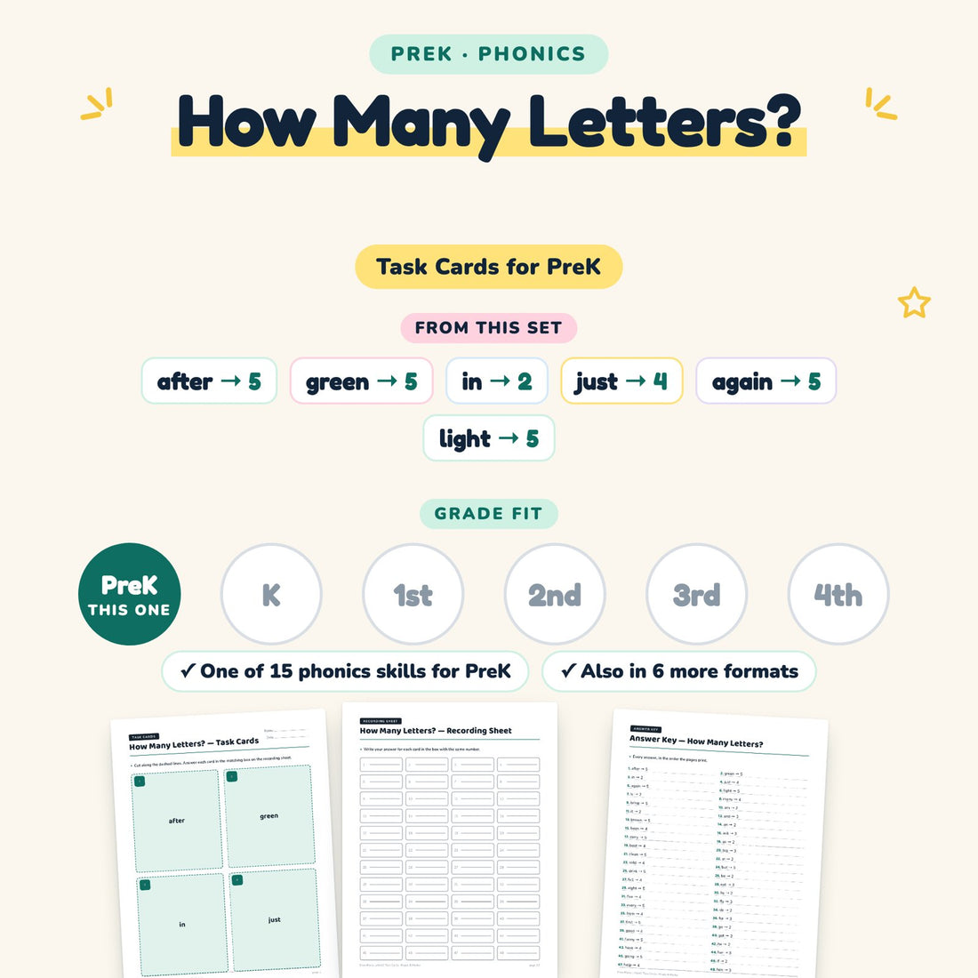 How Many Letters?: skill and grade fit