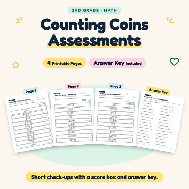 4 Counting Coins Assessments — cover