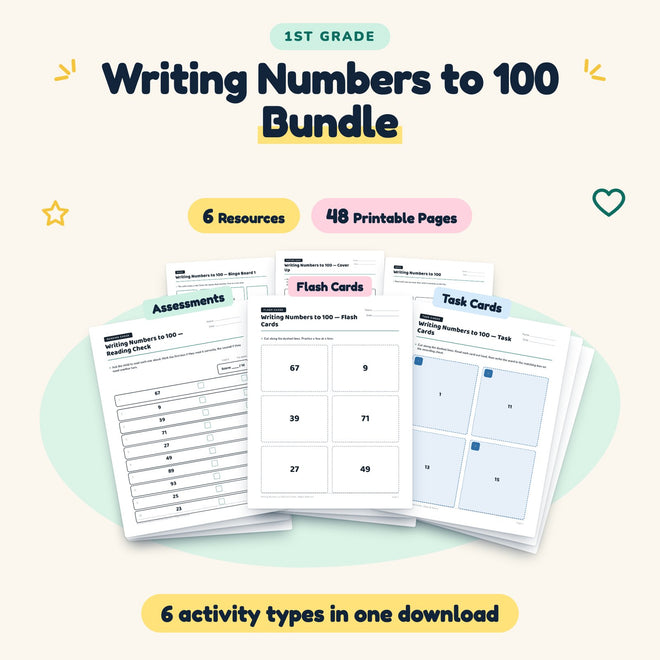 48 Page Writing Numbers to 100 Bundle — cover