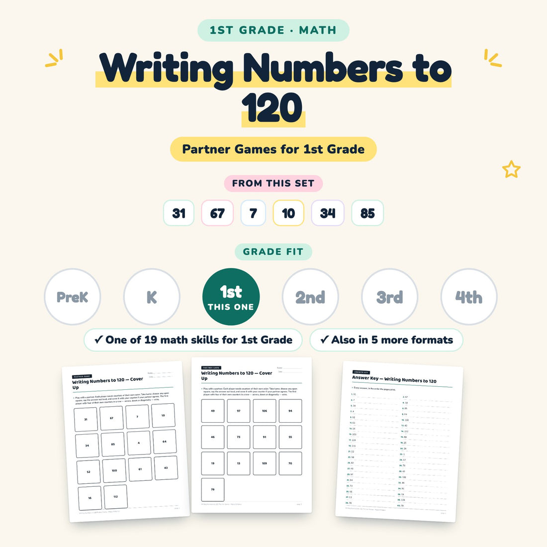Writing Numbers to 120: skill and grade fit