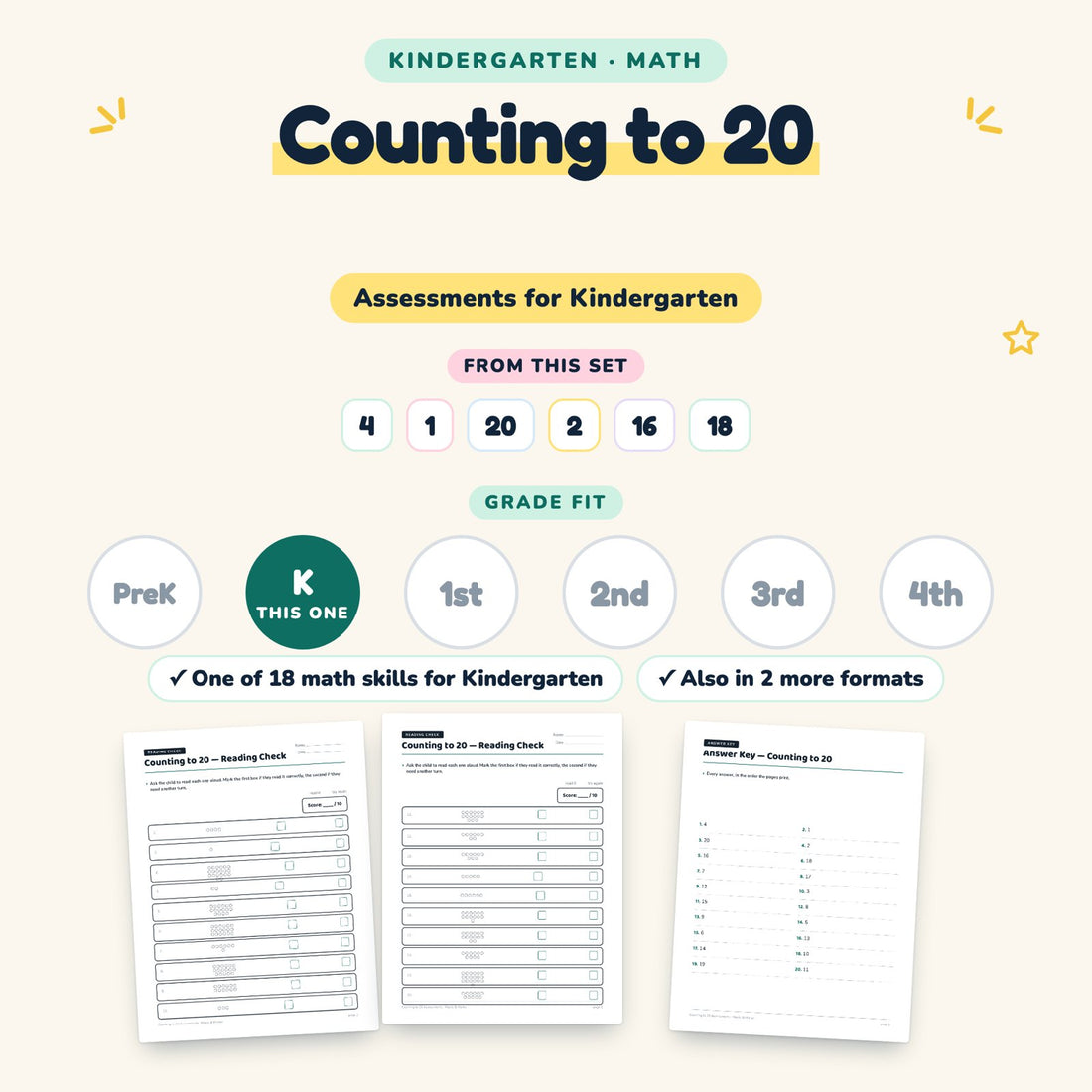Counting to 20: skill and grade fit