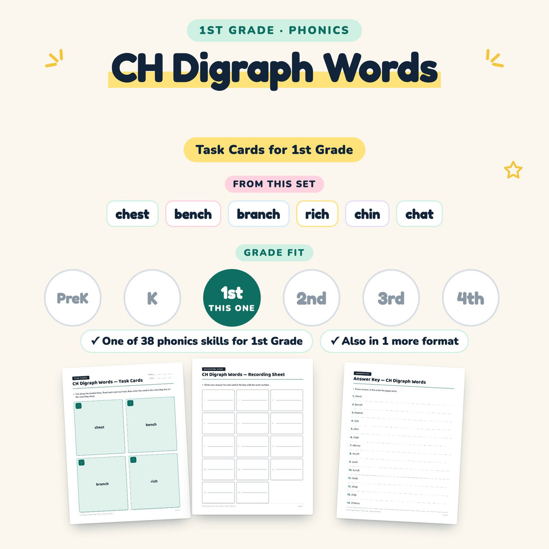 CH Digraph Words: skill and grade fit