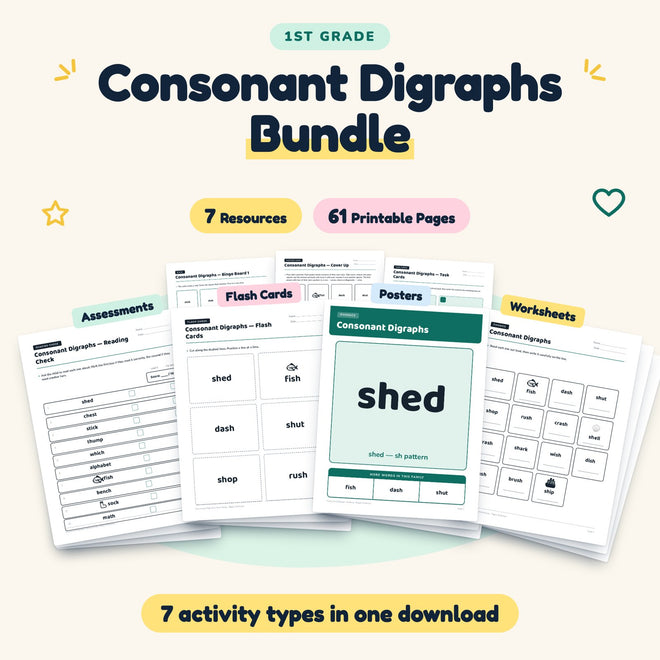61 Page Consonant Digraphs Bundle — cover