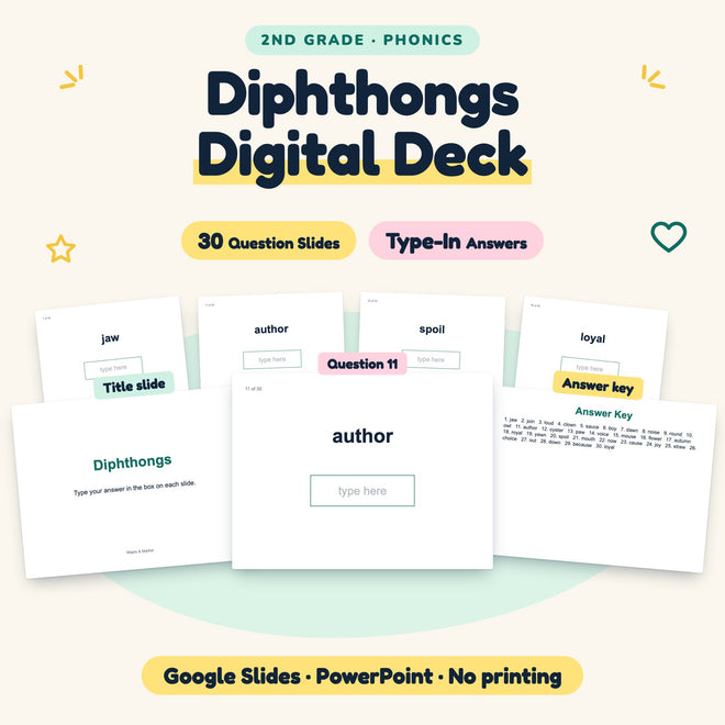30 Question Diphthongs Digital Deck — cover