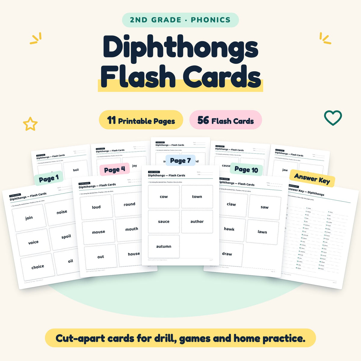 56 Diphthongs Flash Cards — cover