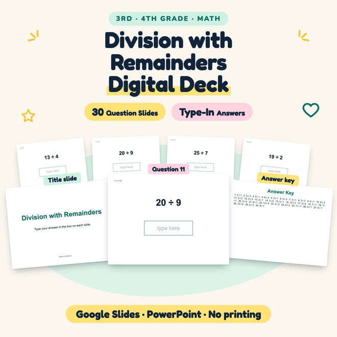 Division with Remainders Digital Activity | 3rd–4th Grade — cover