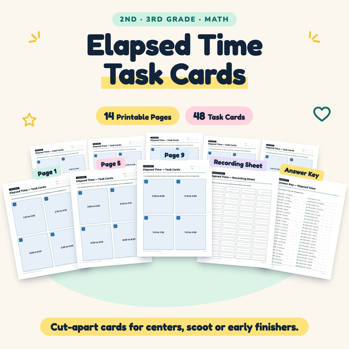 48 Elapsed Time Task Cards — cover