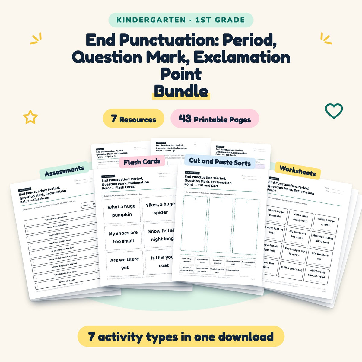 43 Page End Punctuation: Period, Question Mark, Exclamation Point Bundle — cover