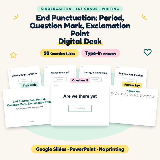 End Punctuation Digital Activity | K–1st Grade — cover