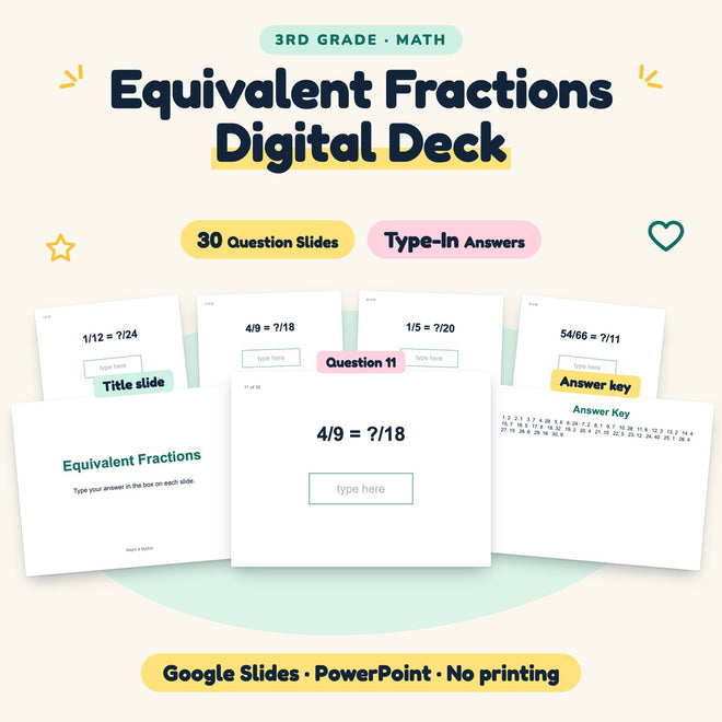 Equivalent Fractions Digital Activity | 3rd Grade — cover