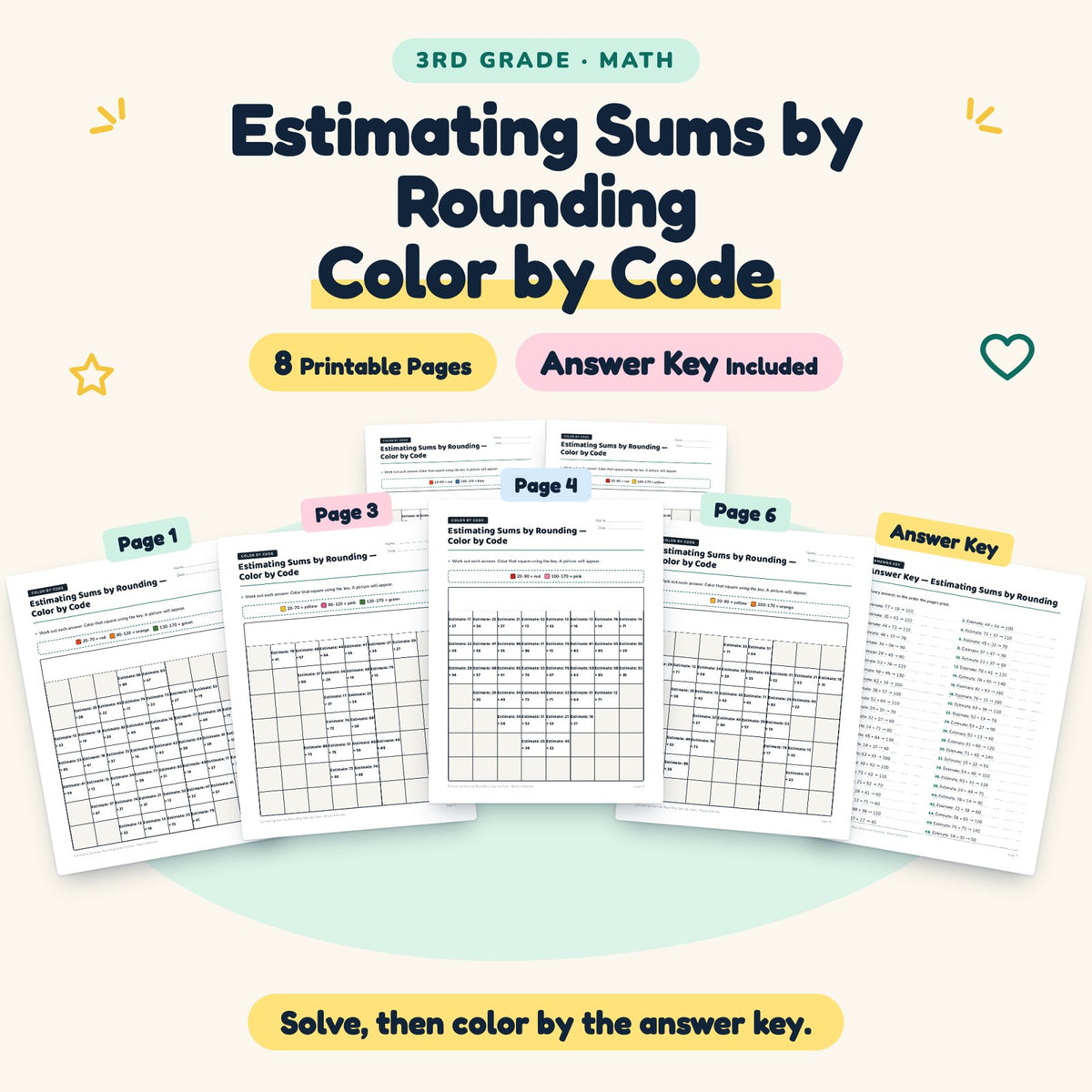 8 Estimating Sums by Rounding Color by Code — cover