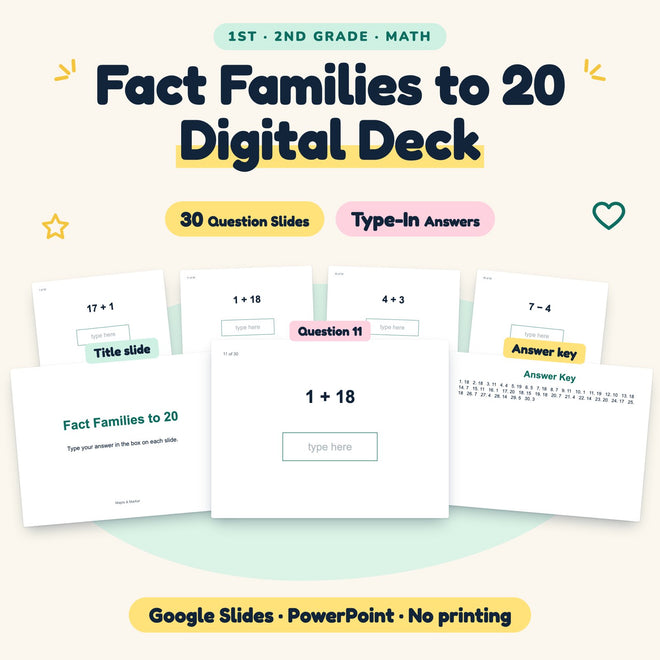30 Question Fact Families to 20 Digital Deck — cover