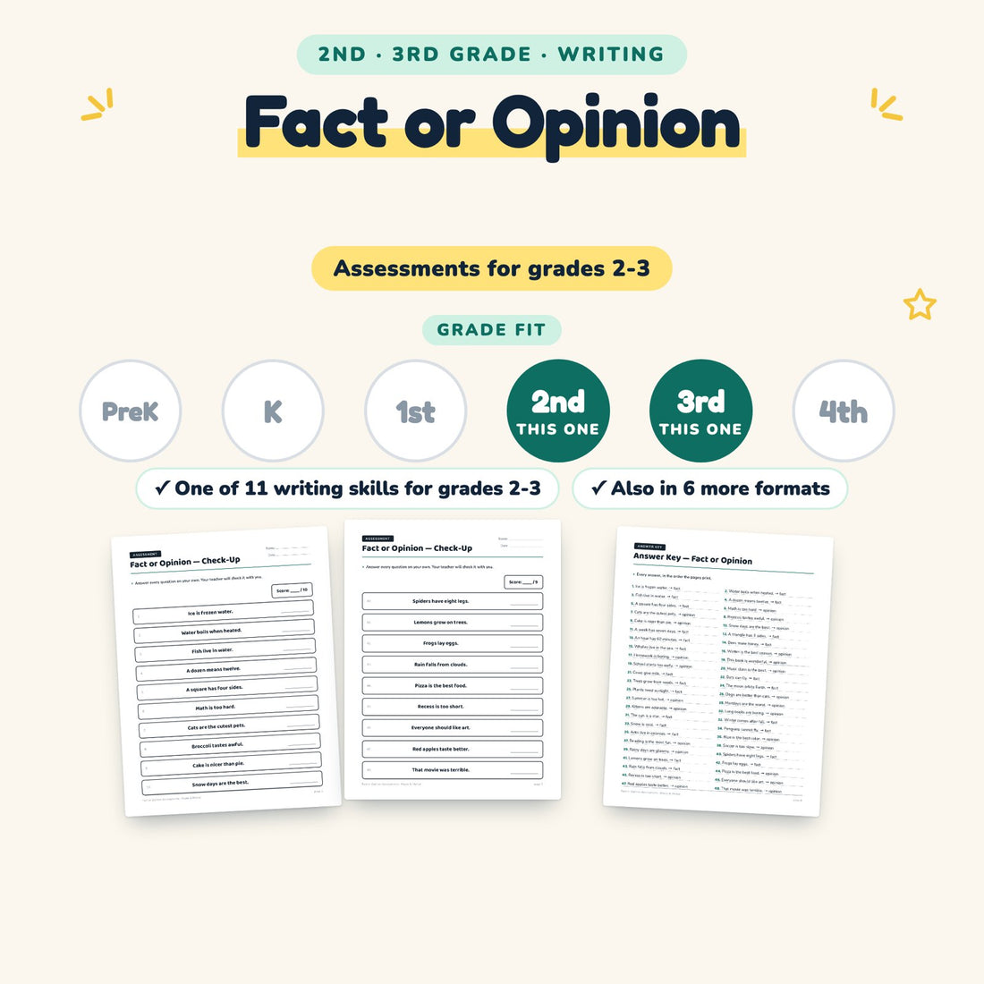 Fact or Opinion: skill and grade fit
