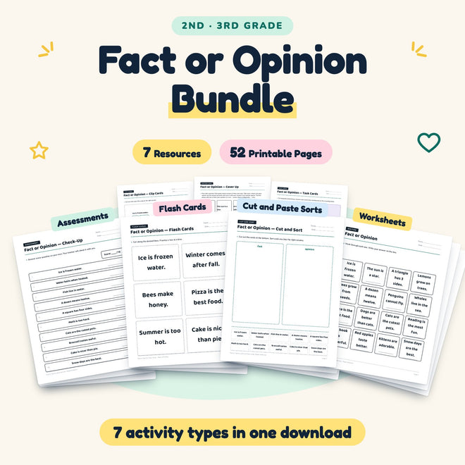 52 Page Fact or Opinion Bundle — cover