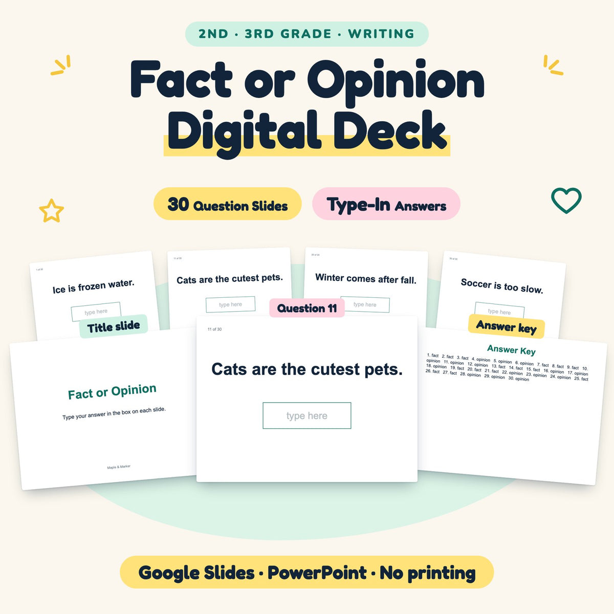 30 Question Fact or Opinion Digital Deck — cover