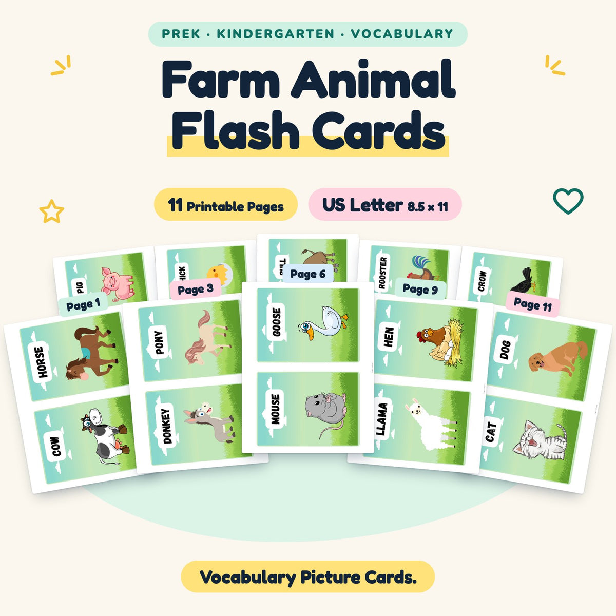 Farm Animal Flash Cards — cover