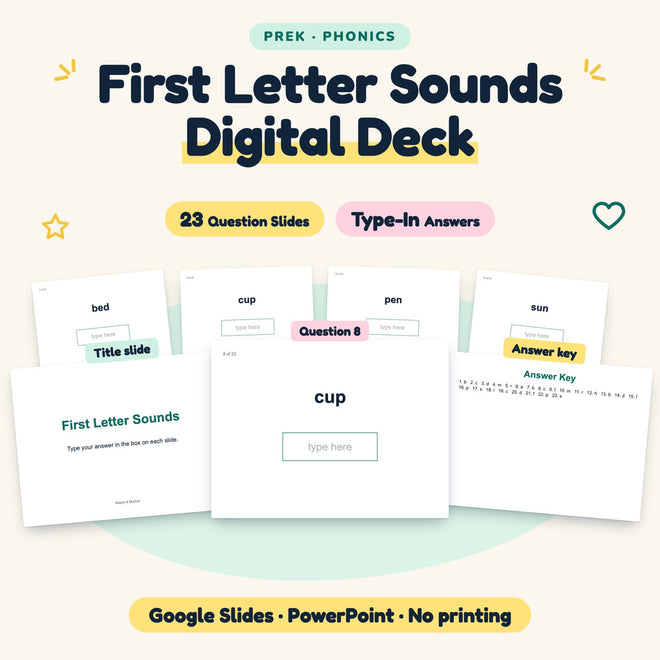 23 Question First Letter Sounds Digital Deck — cover