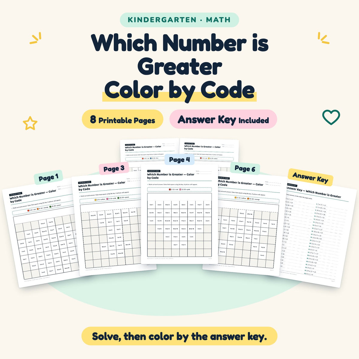 8 Which Number is Greater Color by Code — cover