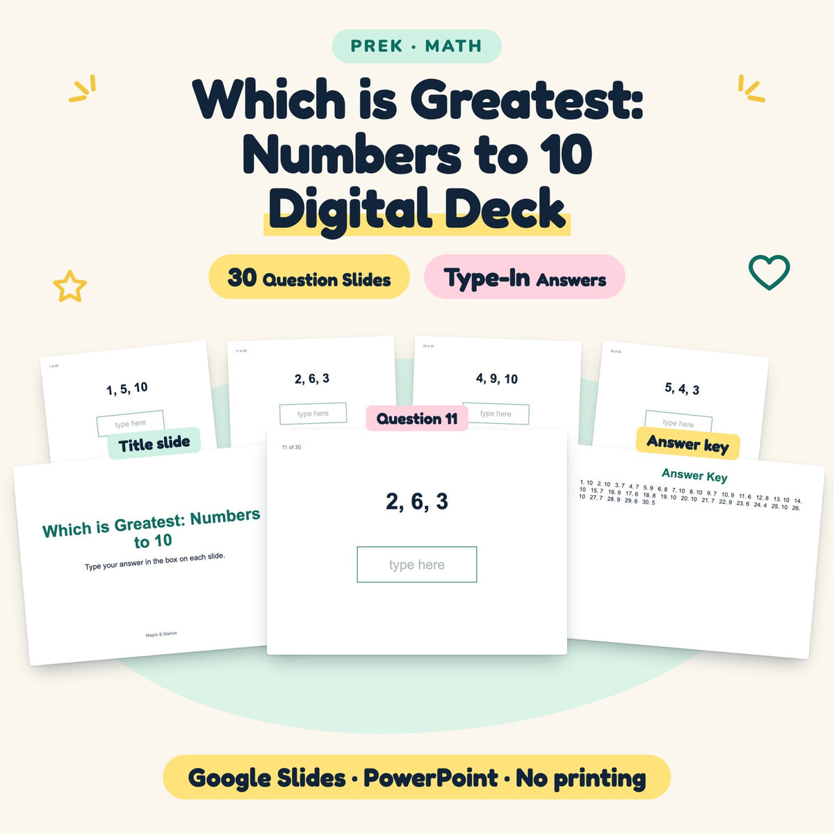 30 Question Which is Greatest: Numbers to 10 Digital Deck — cover