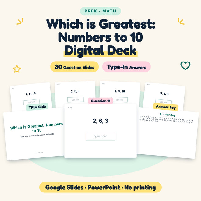 30 Question Which is Greatest: Numbers to 10 Digital Deck — cover