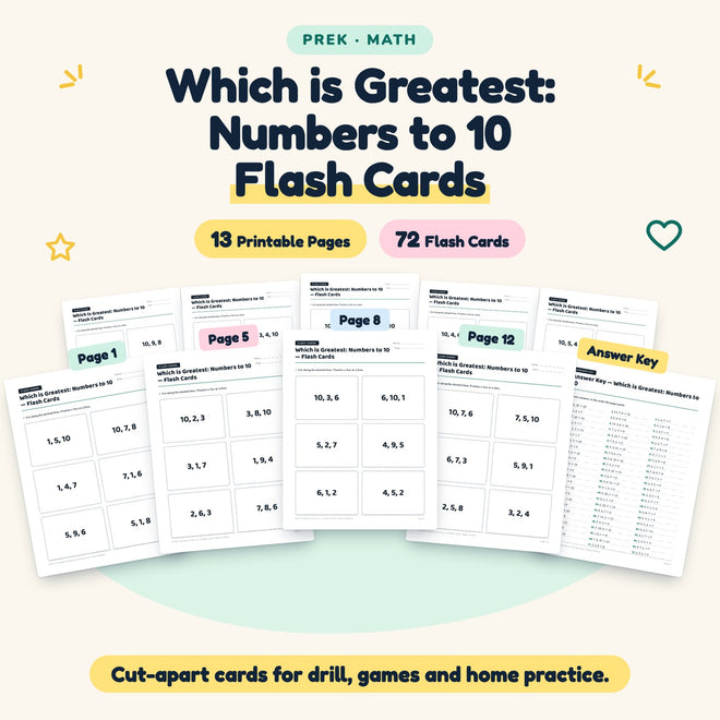 Which is Greatest Flash Cards | Preschool Math (48 Cards) — cover