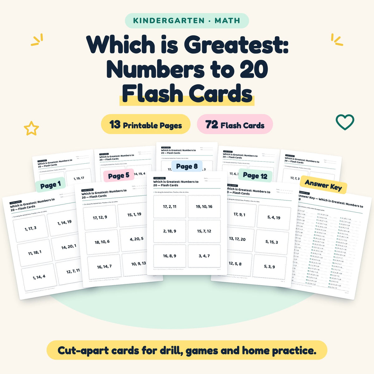 Which is Greatest Flash Cards | Kindergarten Math (48 Cards) — cover