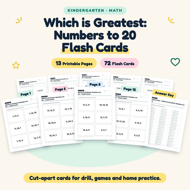 Which is Greatest Flash Cards | Kindergarten Math (48 Cards) — cover