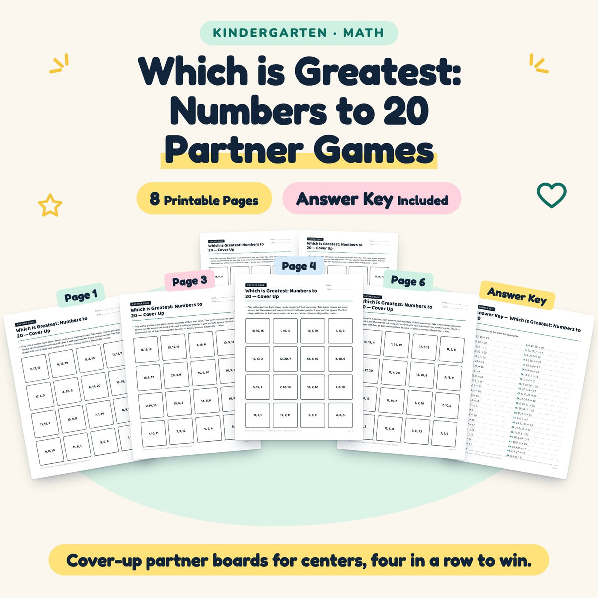 Which is Greatest Partner Games | Kindergarten (4 Pages) — cover