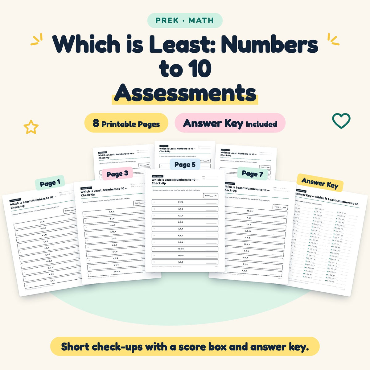 Which is Least Assessments | Preschool Math (6 Pages) — cover