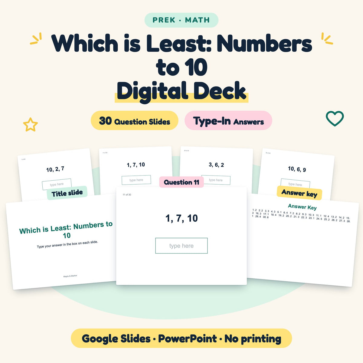 30 Question Which is Least: Numbers to 10 Digital Deck — cover