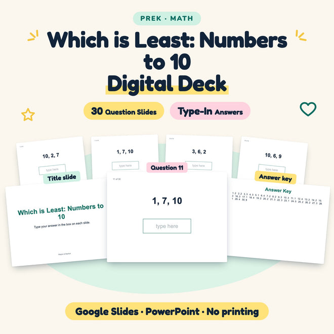 30 Question Which is Least: Numbers to 10 Digital Deck — cover