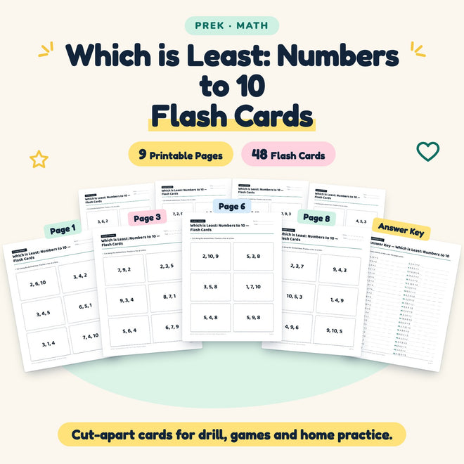 48 Which is Least: Numbers to 10 Flash Cards — cover