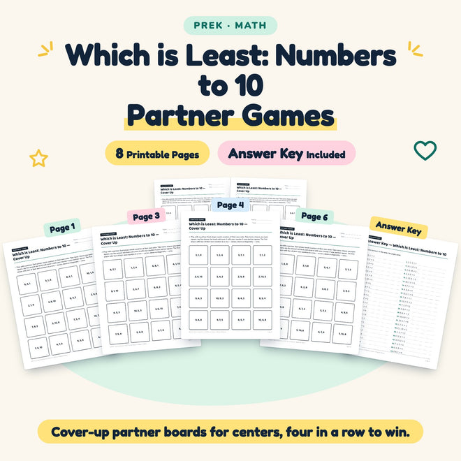 Which is Least Partner Games | Preschool Math (4 Pages) — cover