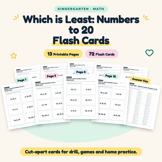 Which is Least Flash Cards | Kindergarten Math (48 Cards) — cover