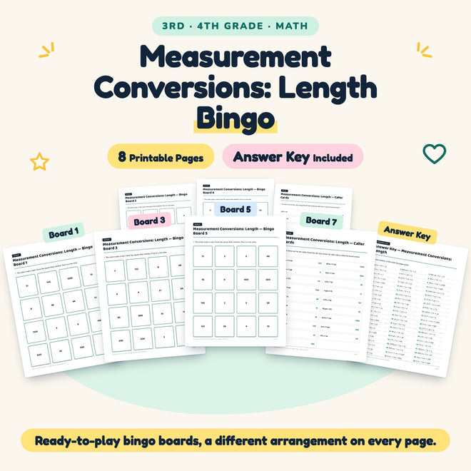 8 Measurement Conversions: Length Bingo — cover
