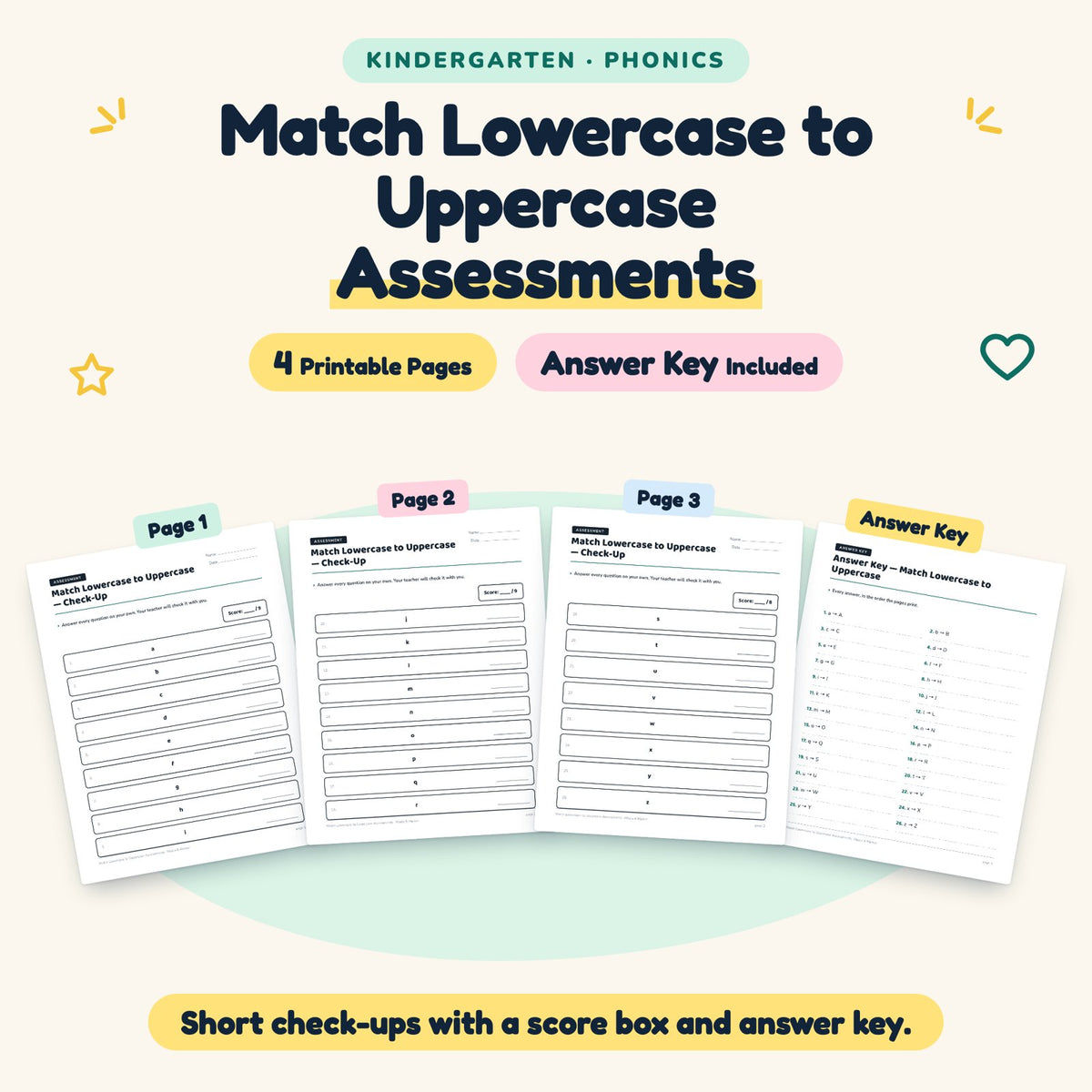 4 Match Lowercase to Uppercase Assessments — cover