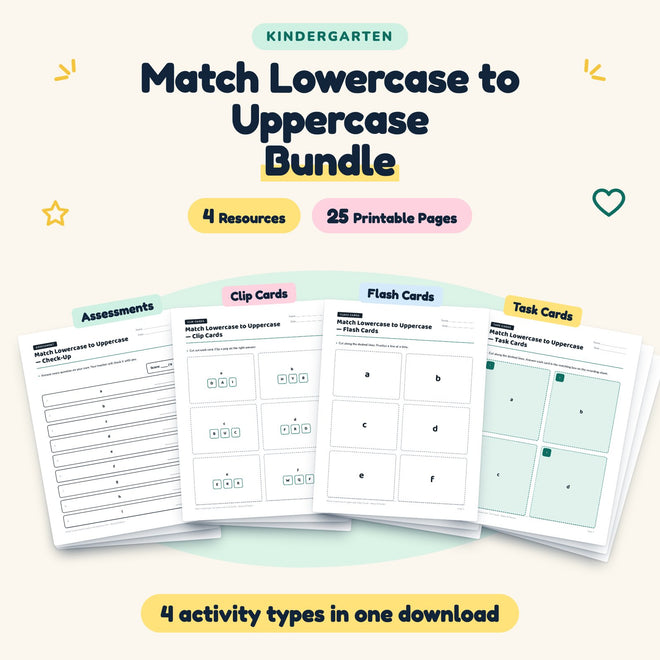25 Page Match Lowercase to Uppercase Bundle — cover