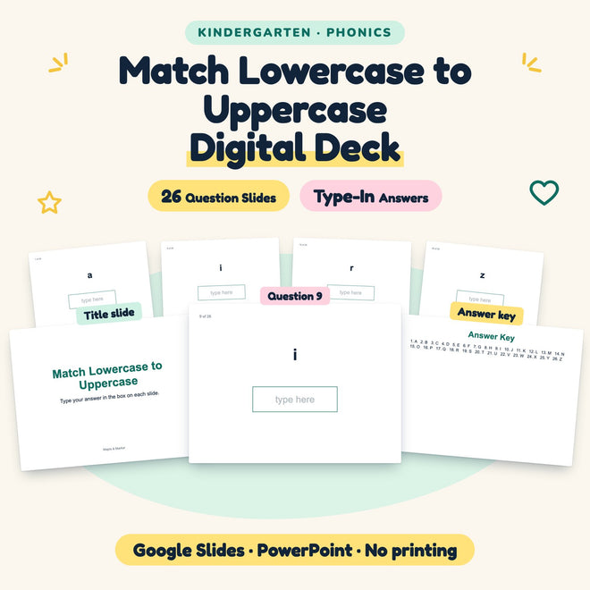 26 Question Match Lowercase to Uppercase Digital Deck — cover