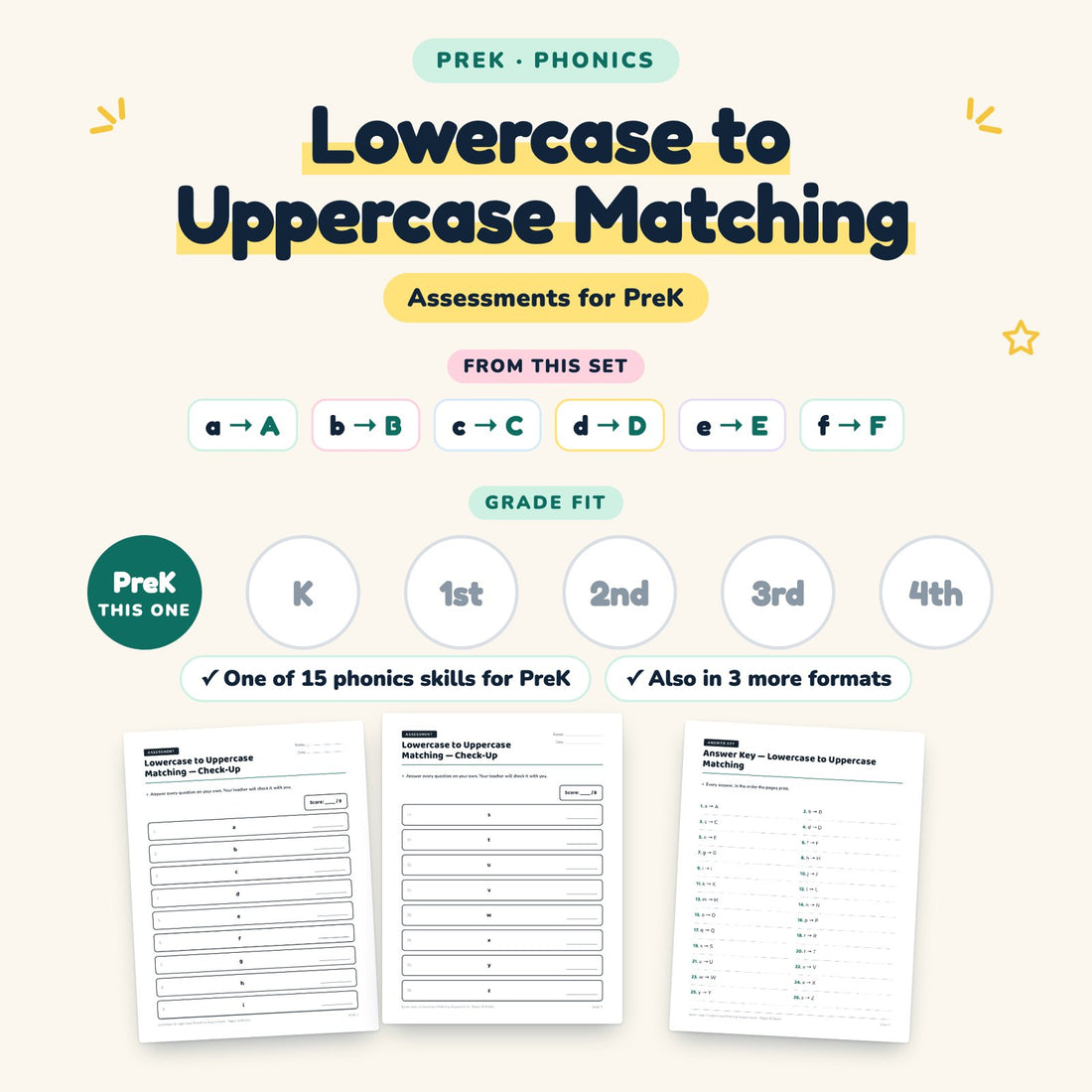 Lowercase to Uppercase Matching: skill and grade fit