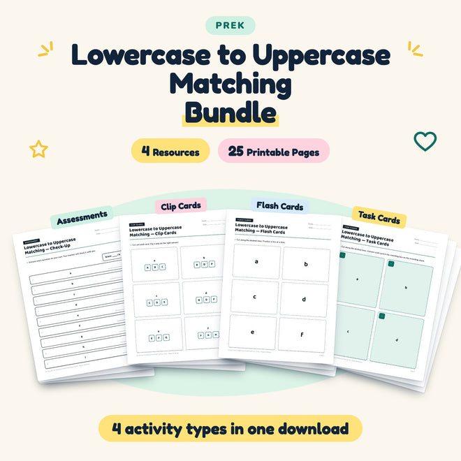 25 Page Lowercase to Uppercase Matching Bundle — cover
