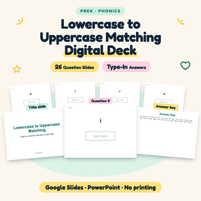26 Question Lowercase to Uppercase Matching Digital Deck — cover